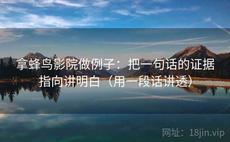 拿蜂鸟影院做例子：把一句话的证据指向讲明白（用一段话讲透）